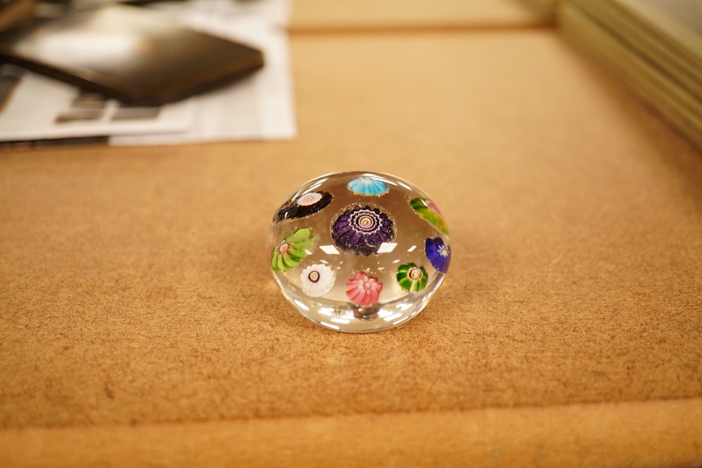 A small Clichy millefiori glass paperweight, 4cm in diameter